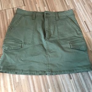 Green khaki safari miniskirt